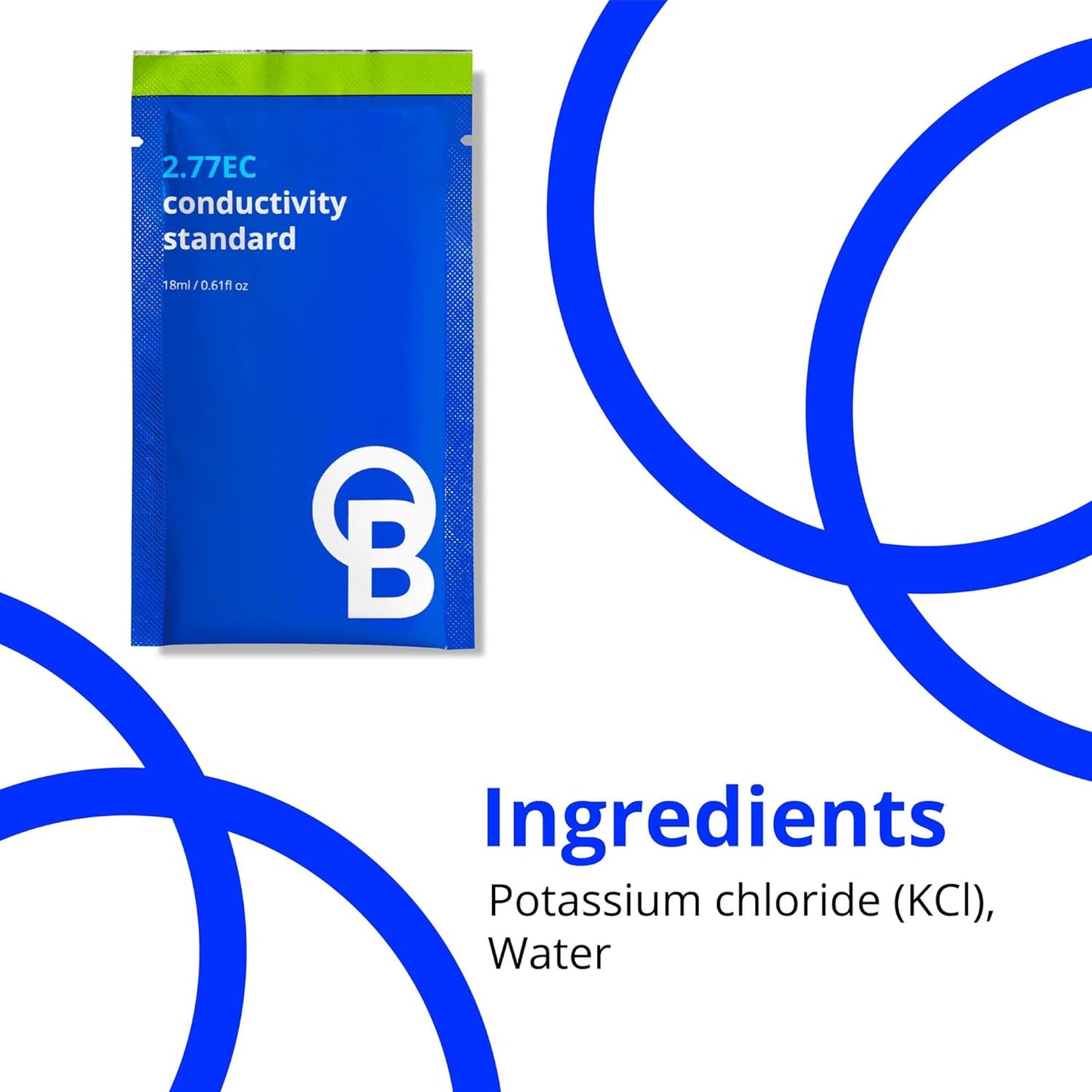 Bluelab EC 2.77 Conductivity Calibration Solution - Easy Calibration for pH Pens, pH Meters and Probes - Compatible with Bluelab Conductivity Probes - 30 Sachet Box, 18ml Each