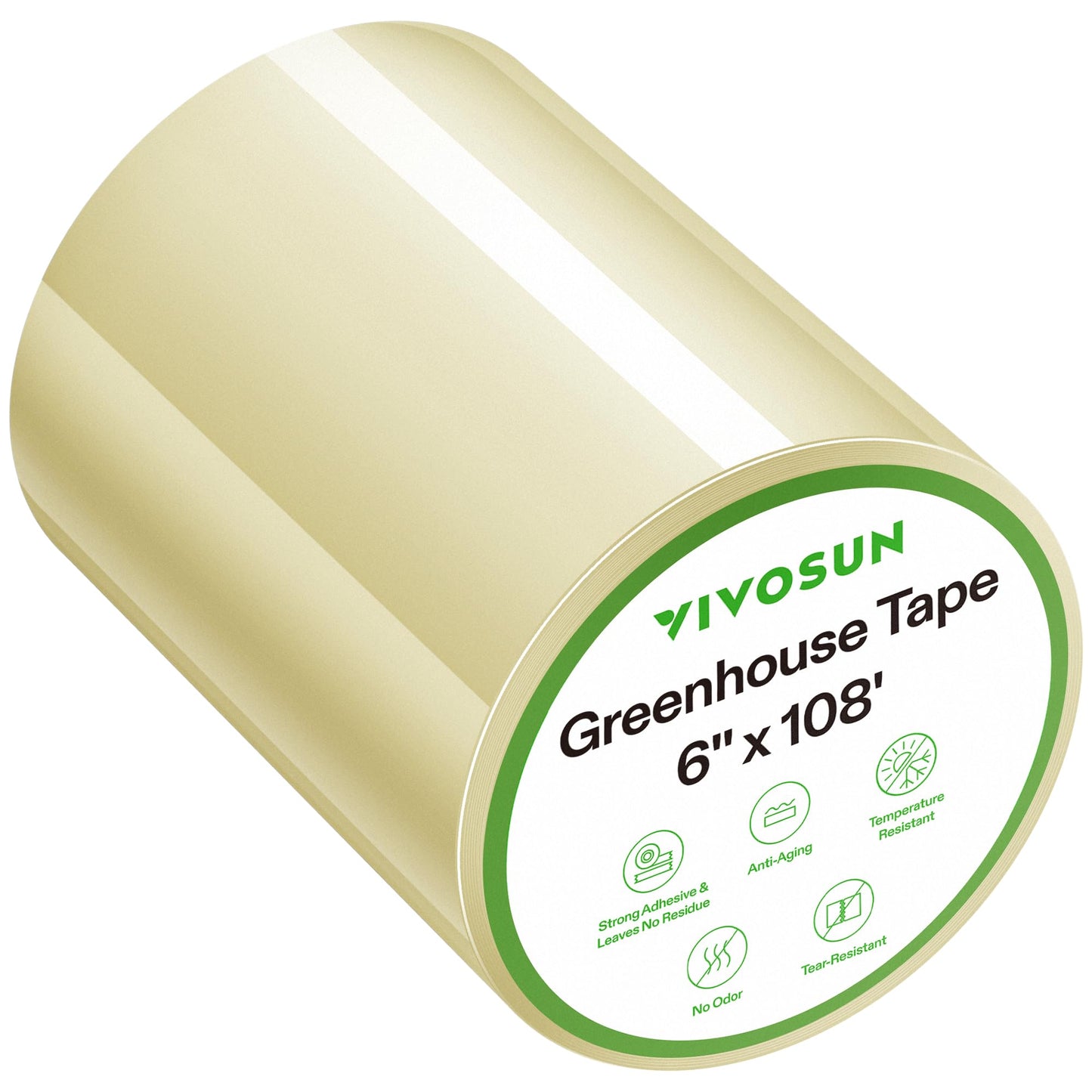 VIVOSUN Greenhouse Repair Tape, 6.3 mil 3" x 108' Weatherproof Clear Poly Patch Tape, Heavy Duty Greenhouse Sheeting Coverings Film Tape for Plastic Sheeting and Tents