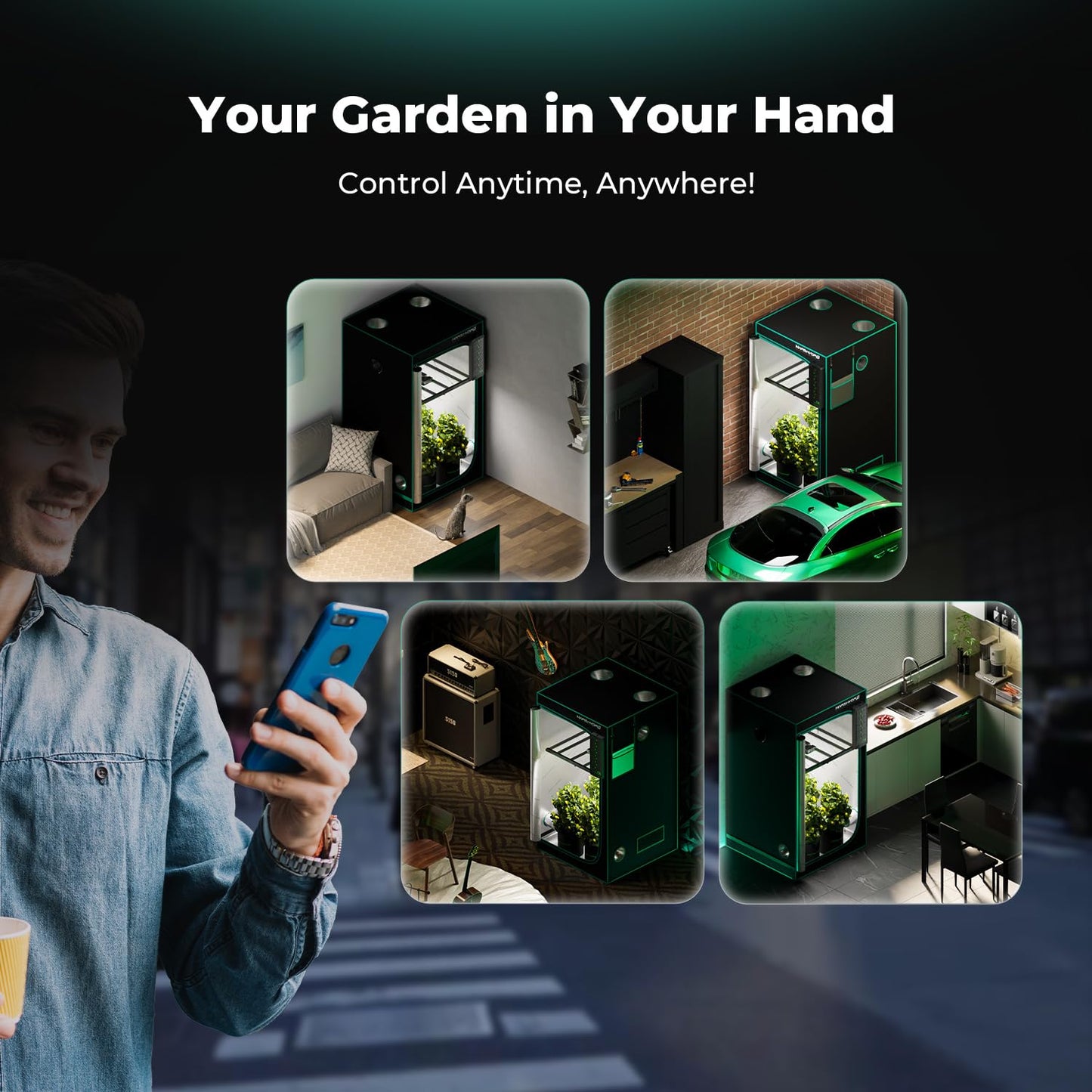 MARS HYDRO Auto Drip Irrigation Kits with iHub-Pro, Smart 10AC Power Strip Kit 10-Outlet All-in-One Grow Room Hub