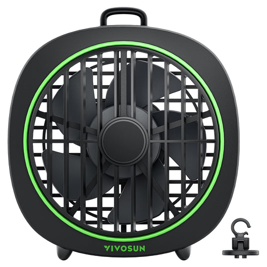 VIVOSUN AeroWave D4, 4” Grow Tent Clip Fan with Detachable Hook, 3-Speed Strong & Quiet Airflow, Adjustable Airflow Angle for Hydroponics, Circulation & Cooling, Black, 2-Pack