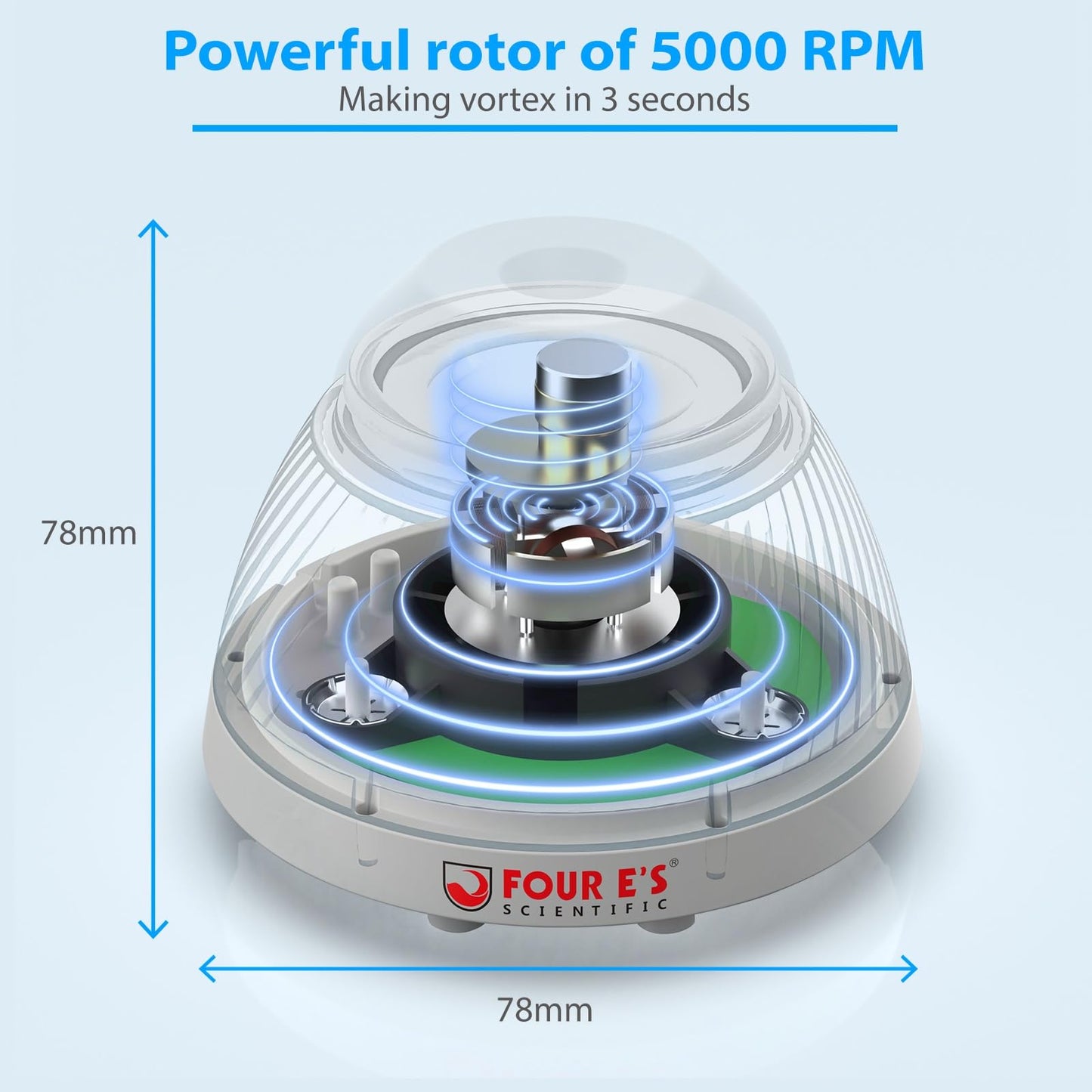 FOUR E'S SCIENTIFIC 5000 RPM Vortex Mixer Paint Shaker, Fast Mixing Touch Mode for Miniature Paint, Lash Extensions Adhesive, Nail Polish