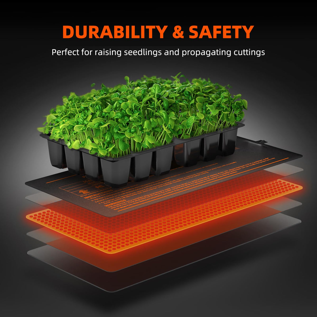 Spider Farmer 10"x20.75" Seedling Heat Mat with Built-in Thermostat
