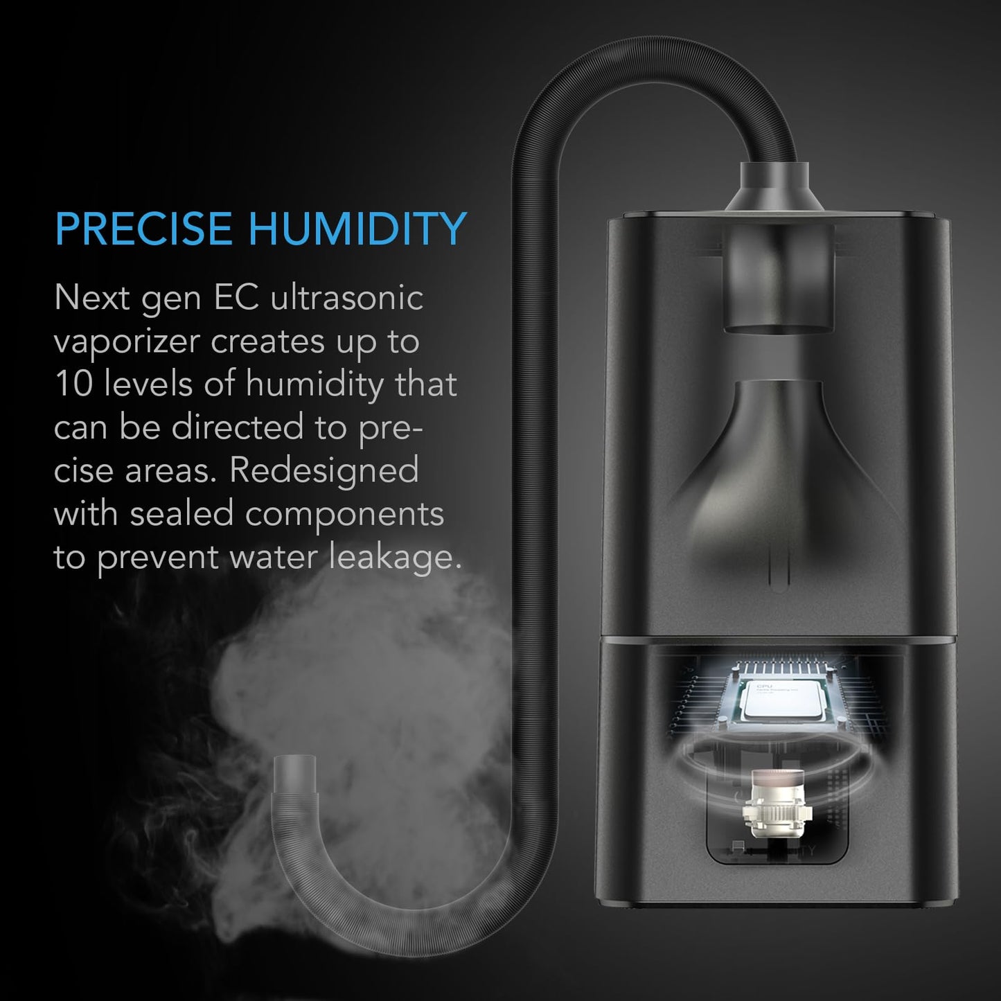 AC Infinity CLOUDFORGE T3, Plant Humidifier 4.5L with VPD Humidity Controls, 10-Level Precision Vaporizer, Extendable Targeting Hose and No-Leak Seal for Grow Tents