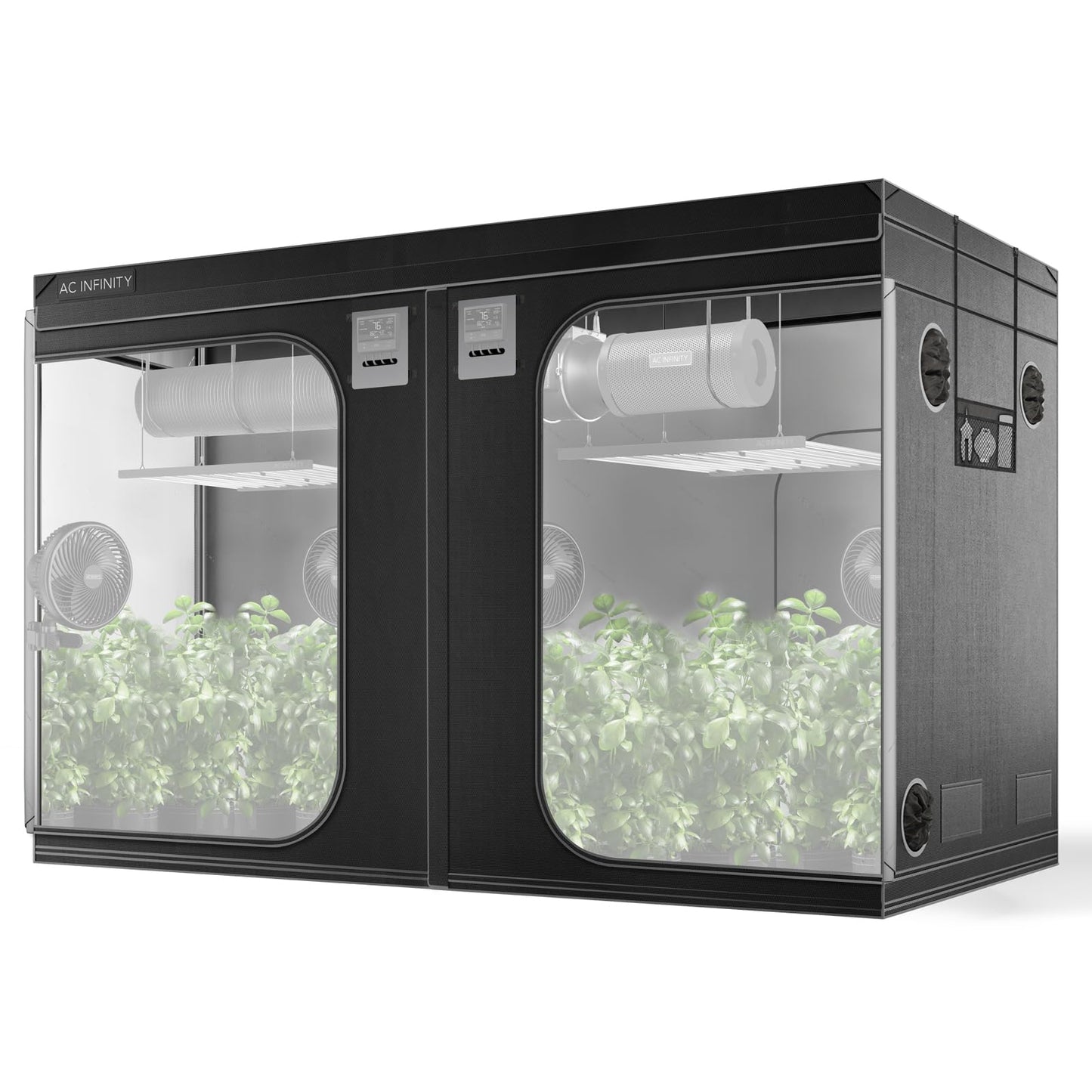 AC Infinity CLOUDLAB 816 Advance Grow Tent, 120"x60"x80" Thickest 1 in. Poles, Highest Density 2000D Diamond Mylar Canvas, 10x5 for Hydroponics Indoor Growing