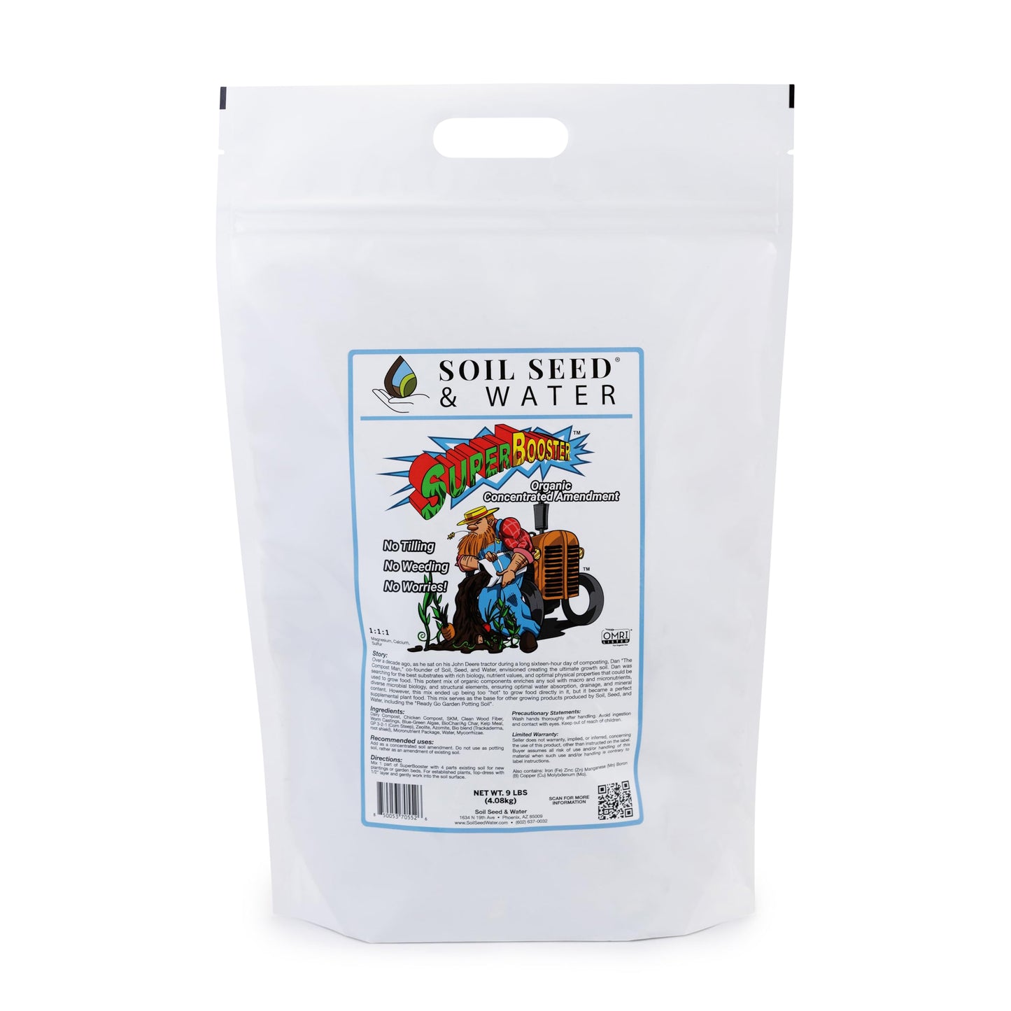 Soil Seed & Water SuperBooster Concentrated Organic Soil Amendment Fertilizer - Macronutrients, Micronutrients, Structural Component and Minerals - OMRI Listed