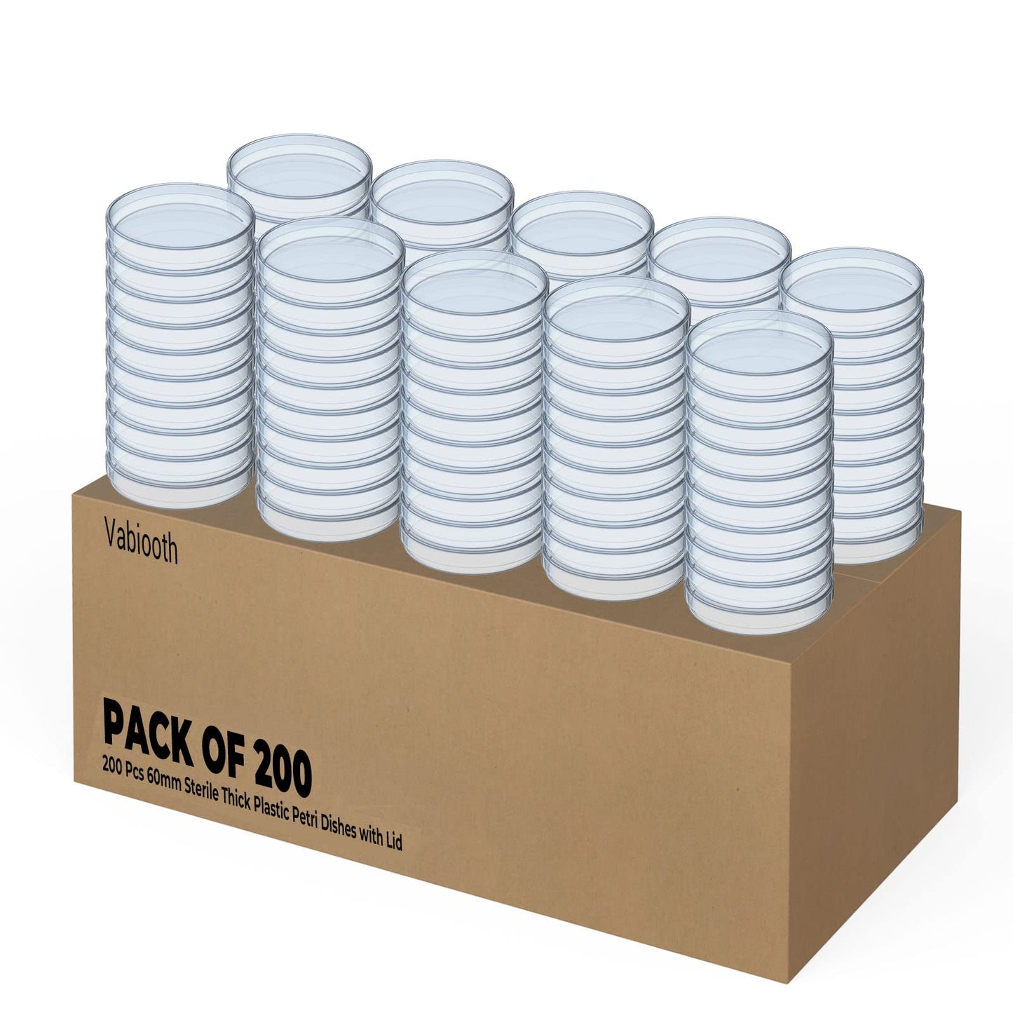 10 Pack Sterile Thick Plastic Petri Dishes with Lid, 90mm Dia x 15mm Deep Clear 3 Vents Petri Dish for Lab Science Experiment