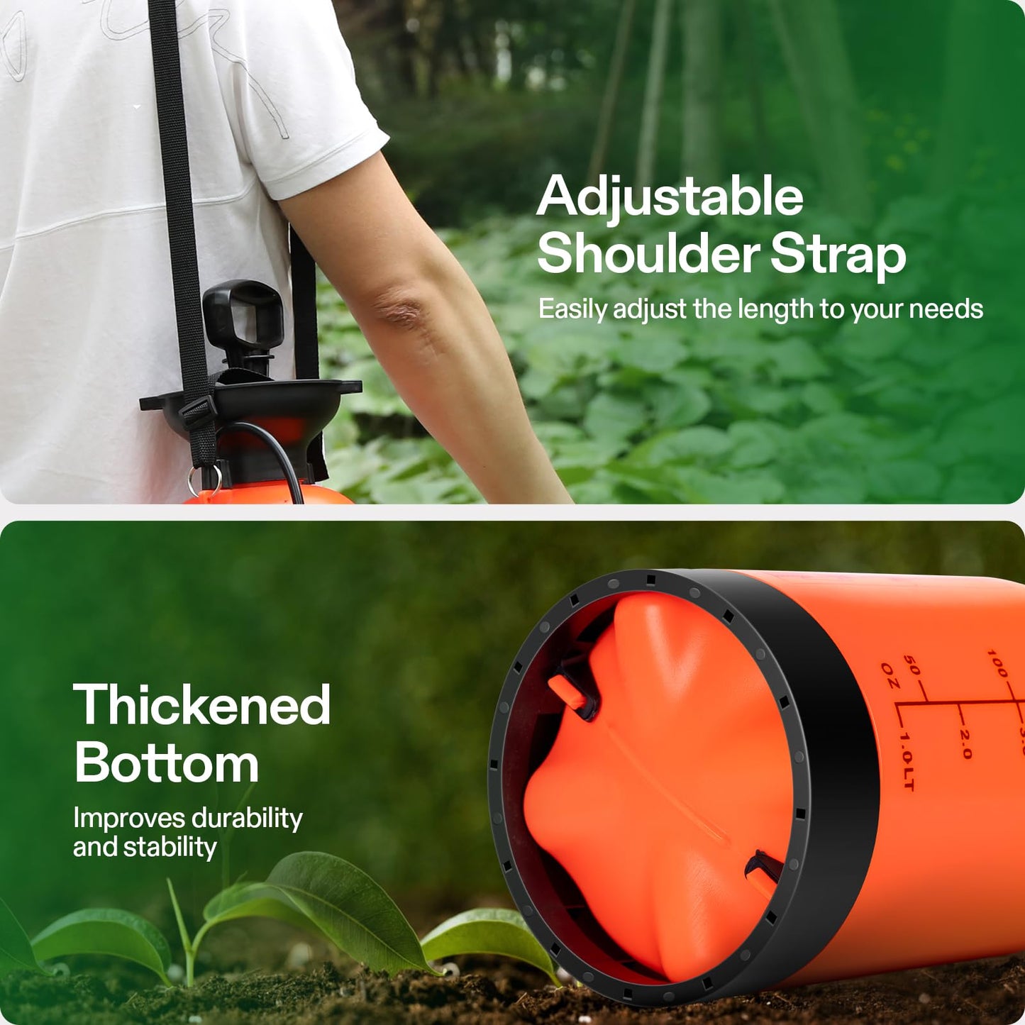 VIVOSUN 1.35-Gallon Pump Pressure Sprayer, Pressurized Lawn & Garden Water Spray Bottle with Adjustable Shoulder Strap, for Spraying Plants, Garden Watering and Household Cleaning