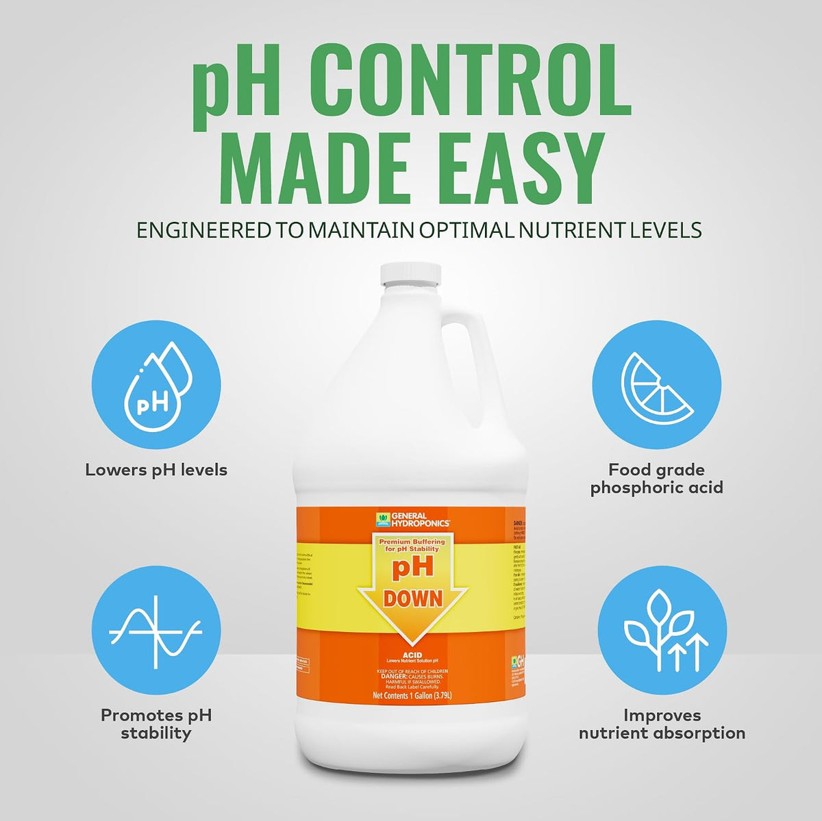 General Hydroponics pH Adjusters, Up and Down Options