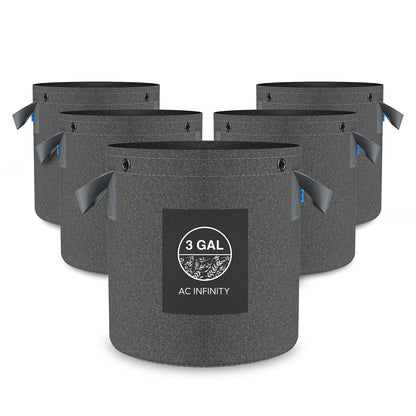 AC Infinity Fabric Grow Pots, Multiple Capacities