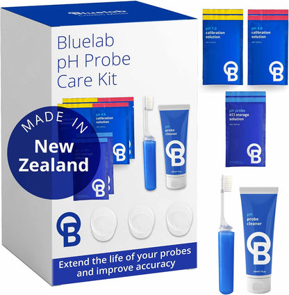 Bluelab CAREKITPH pH Probe Care Kit with Calibration Solution, Storage Solution, and Brush, Used for pH Pen, Meter, Monitor, Controller and Tools for Hydroponic System and Indoor