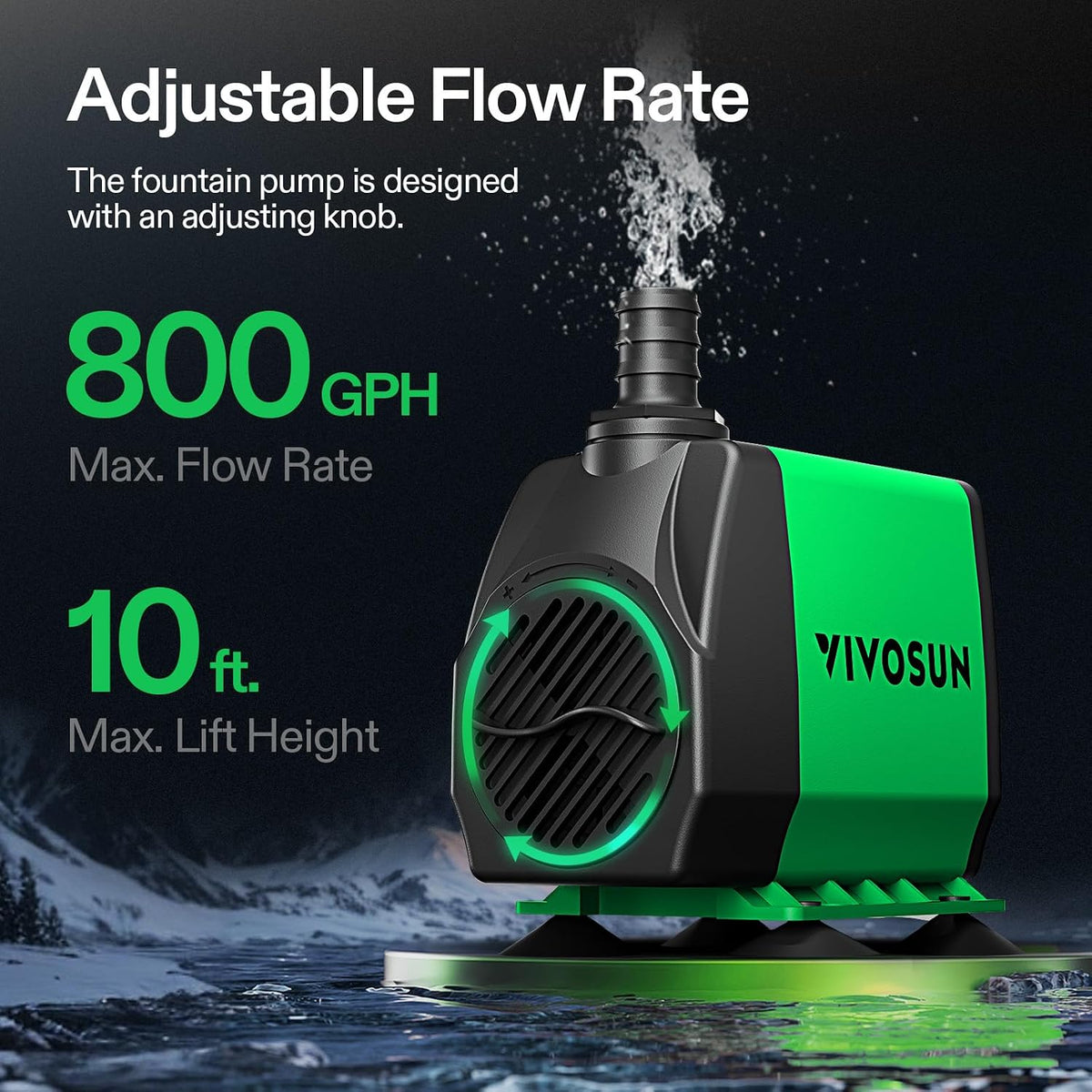 VIVOSUN Submersible Fountain Water Pumps, Multiple Options