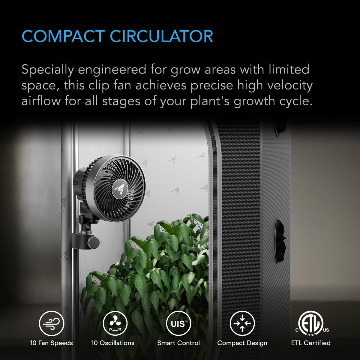 AC Infinity CLOUDRAY Clip Fans, Size and Pack Options