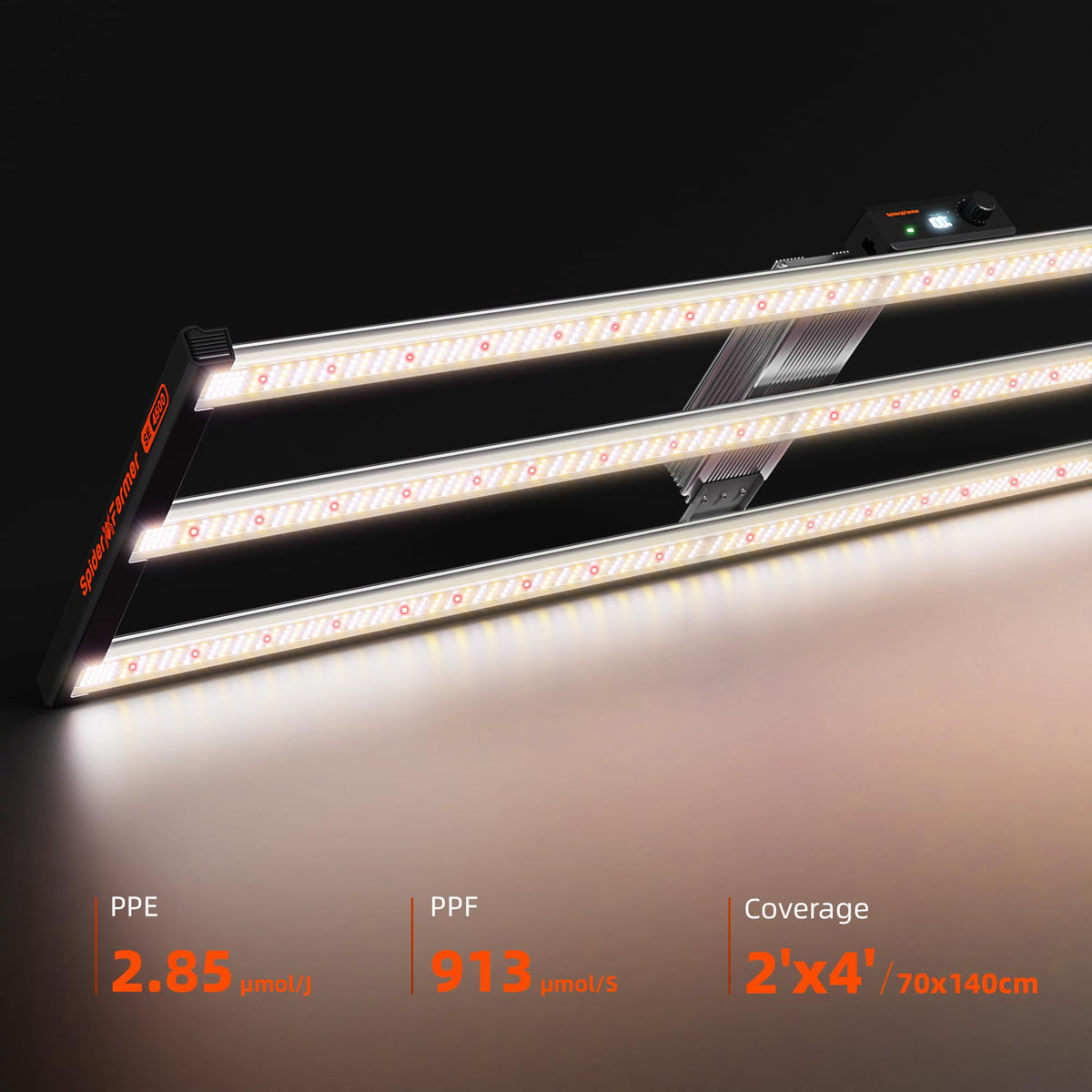 Spider Farmer SE5000 LED Grow Light 480W for 4x4 Grow Tents, App‑Controlled