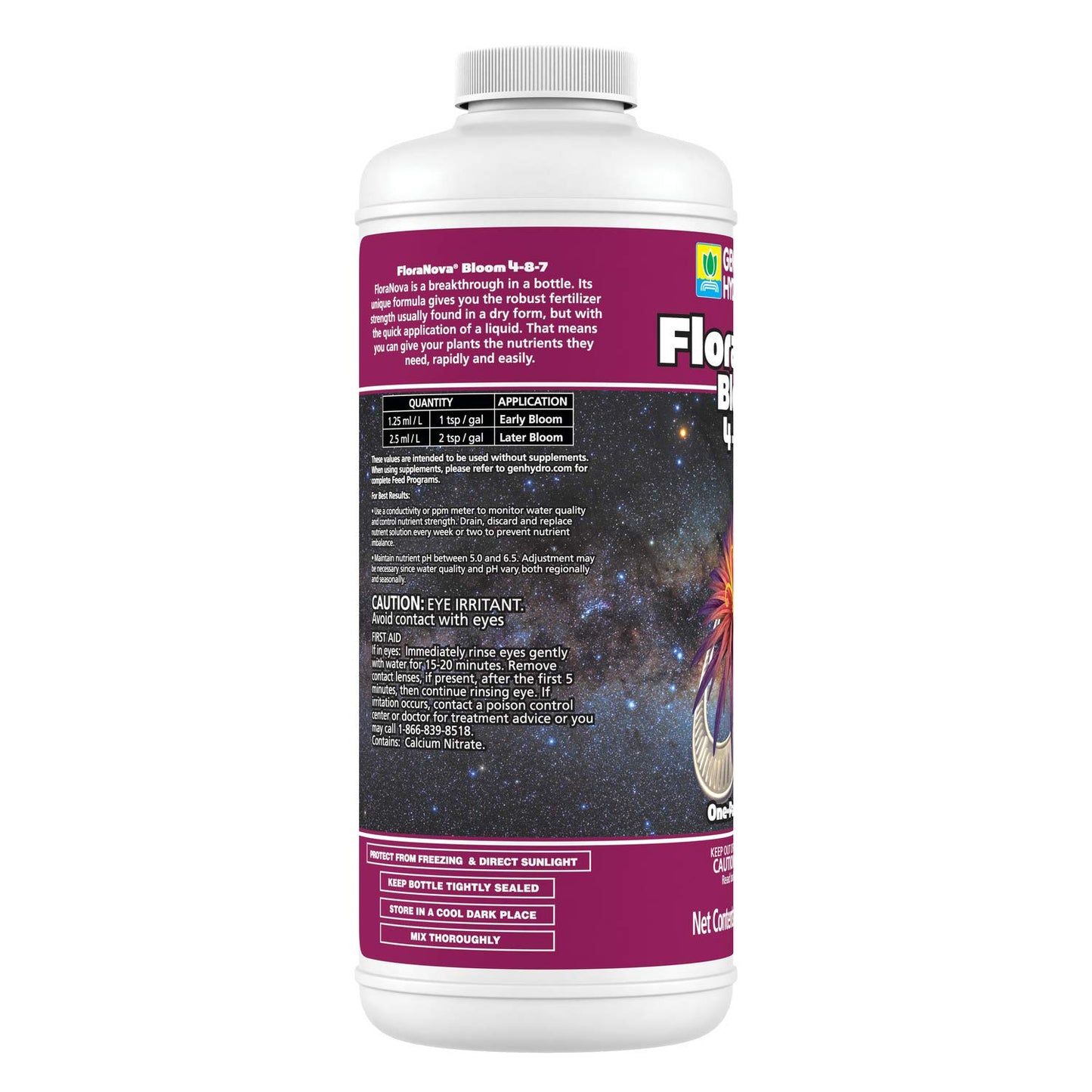 General Hydroponics HGC718807 FloraNova Grow 7-4-10, Robust Strength Of Dry Fertilizer But In Rapid Liquid Form Use For Hydroponics, Soilless Mixtures, Containers & Garden Grown Plants, 2.5-Gallon