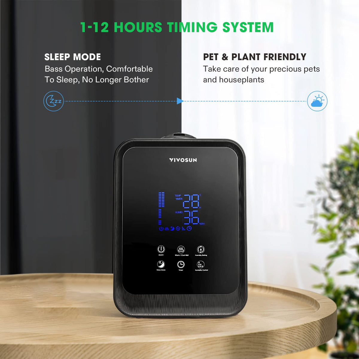 VIVOSUN Mist Humidifiers, Model and Capacity Options