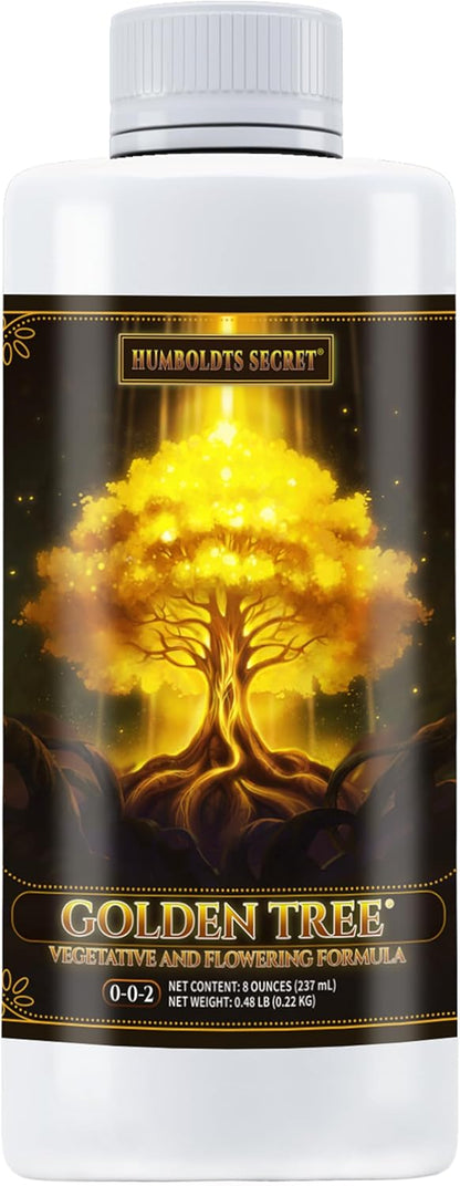 Humboldts Secret Golden Tree Liquid Plant Food | Enhances Growth Indoors or Outdoors | All-in-One Plant Nutrients for Vegetables, Trees, Flowers, Fruits, Roses, Lawns, Tomatoes |