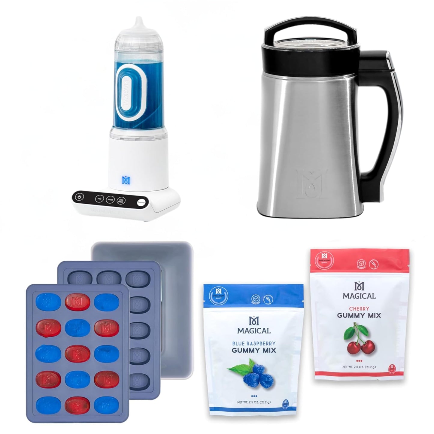 Magical Butter Gummy Kit – Quick, No-Stick Gummy Maker with Flavored Mixes & Silicone Mold – Easy Candy Making for Families & Parties