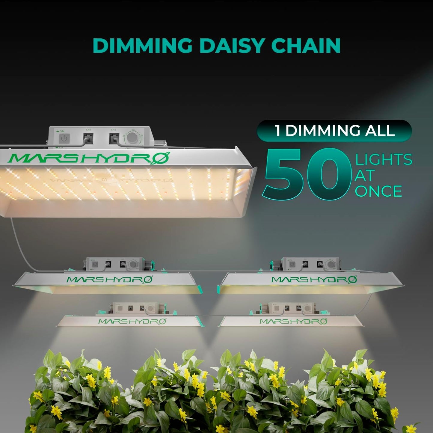 MARS HYDRO TS1000 150W LED Grow Light with Auto Drip Irrigation Kits with 13 Gallon Foldable Bucket for Indoor Plants，Dimmable Full Spectrum Growing Lamps for Seedlings Veg Bloom