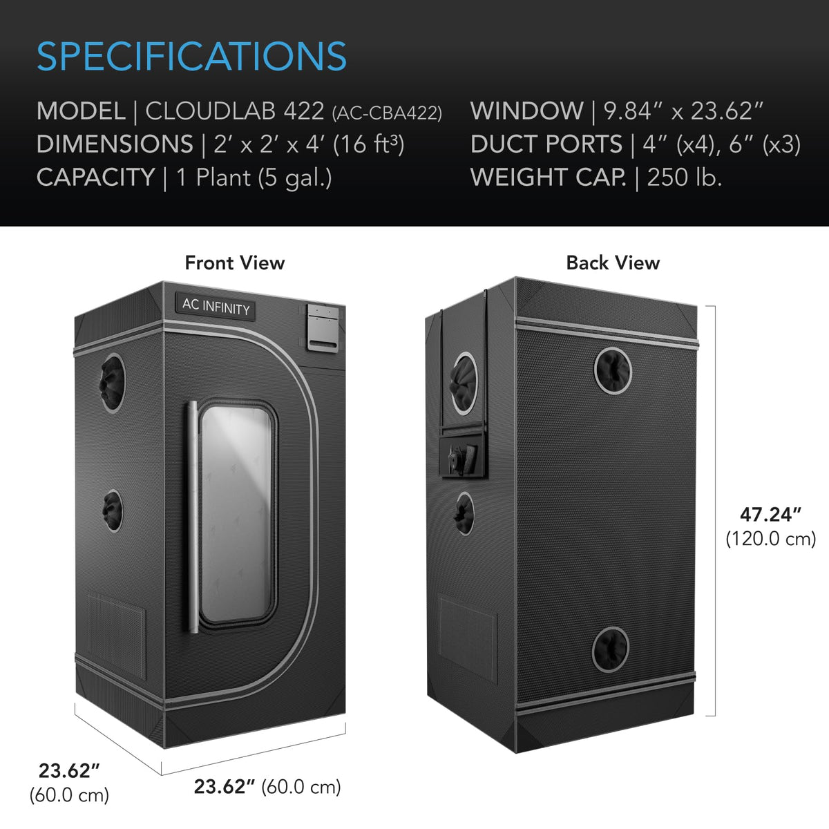 AC Infinity CLOUDLAB Grow Tents, Size and Layout Options