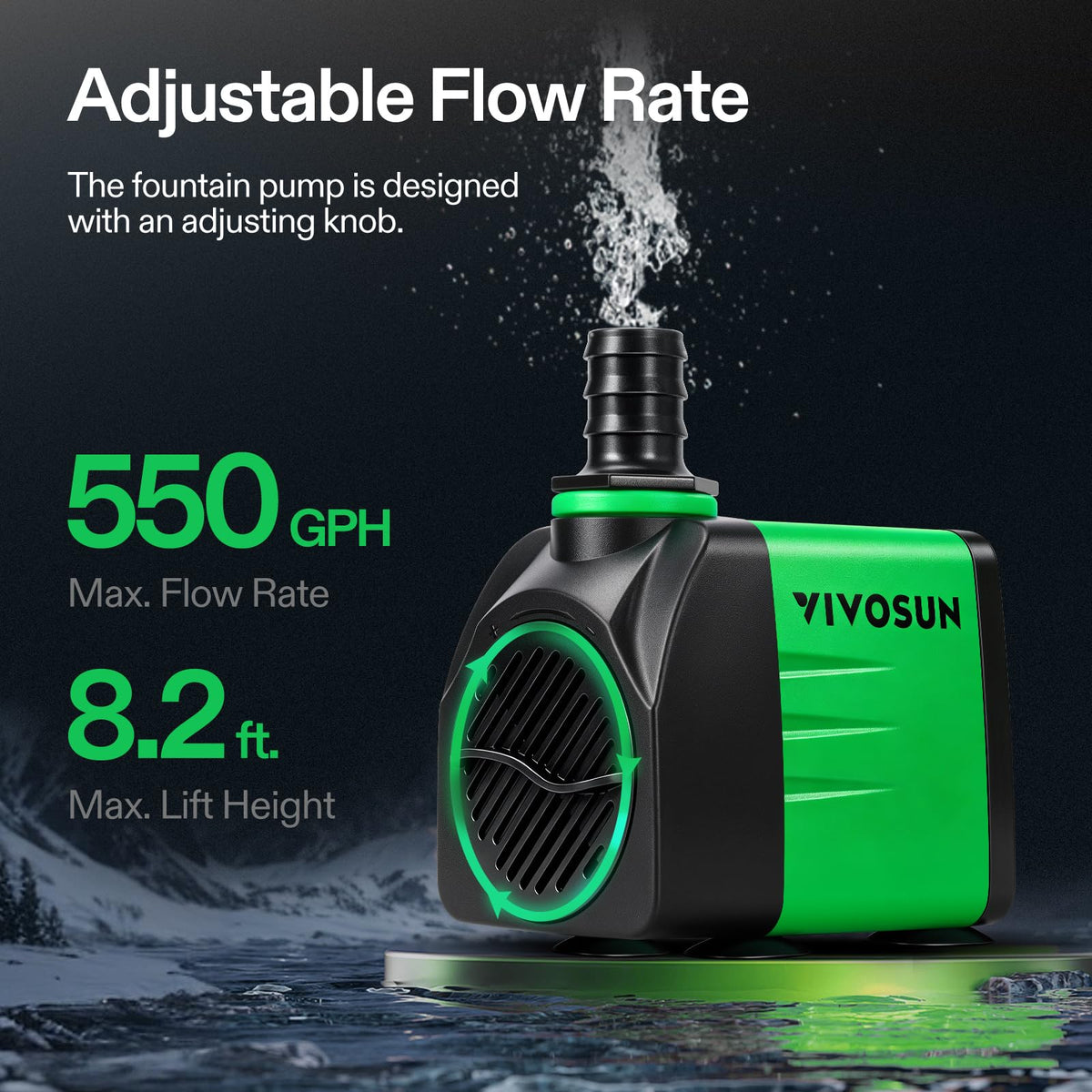 VIVOSUN Submersible Fountain Water Pumps, Multiple Options