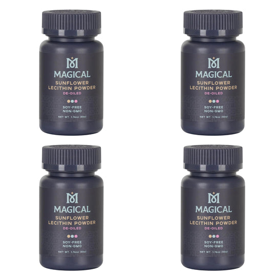 MAGICAL BUTTER Sunflower Lecithin Powder 2-Pack – Soy-Free, Non-GMO, Vegan & Kosher Emulsifier for Baking, Butter & Oil Stabilizer – 1.76 oz Each