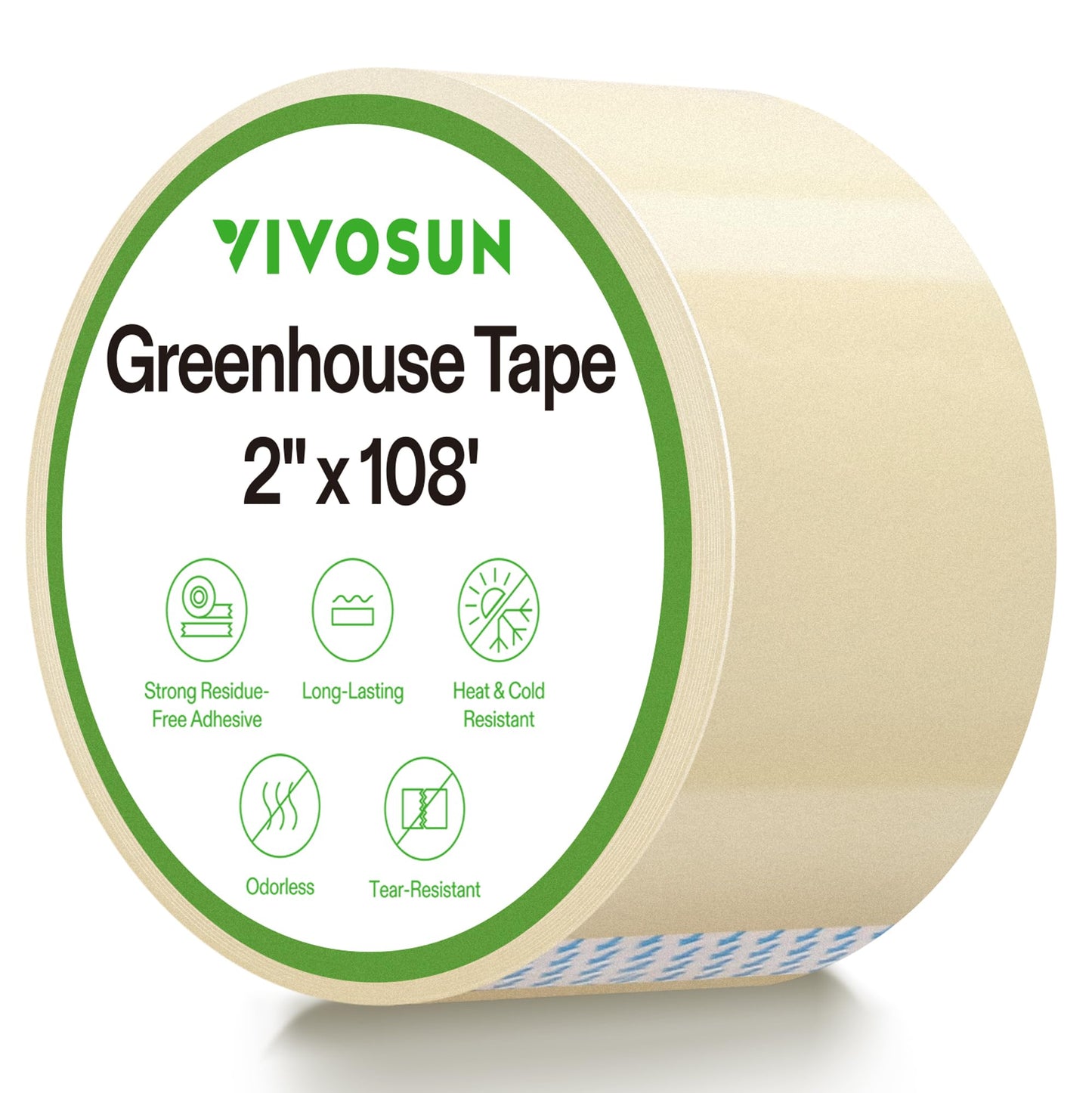 VIVOSUN Greenhouse Repair Tape, 6.3 mil 3" x 108' Weatherproof Clear Poly Patch Tape, Heavy Duty Greenhouse Sheeting Coverings Film Tape for Plastic Sheeting and Tents