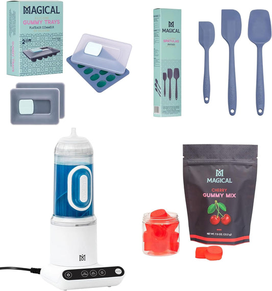 Magical Butter Gummy Making Kit – Gummy Maker with Normal Cherry Mix & Silicone Spatulas – Easy, Mess-Free Candy Making at Home