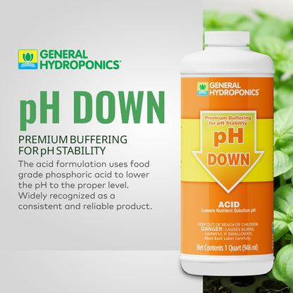 General Hydroponics pH Adjusters, Up and Down Options