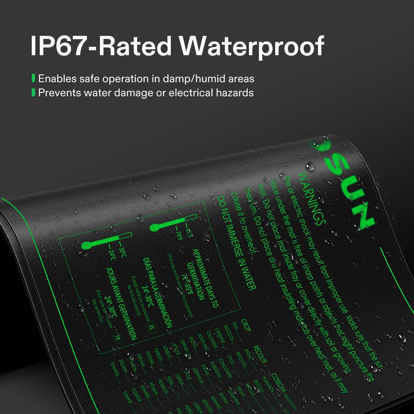 VIVOSUN Durable Waterproof Seedling Heat Mat 10" x 20.75" UL & MET-Certified Warm Hydroponic Heating Pad for Germination, Indoor Gardening, Greenhouse