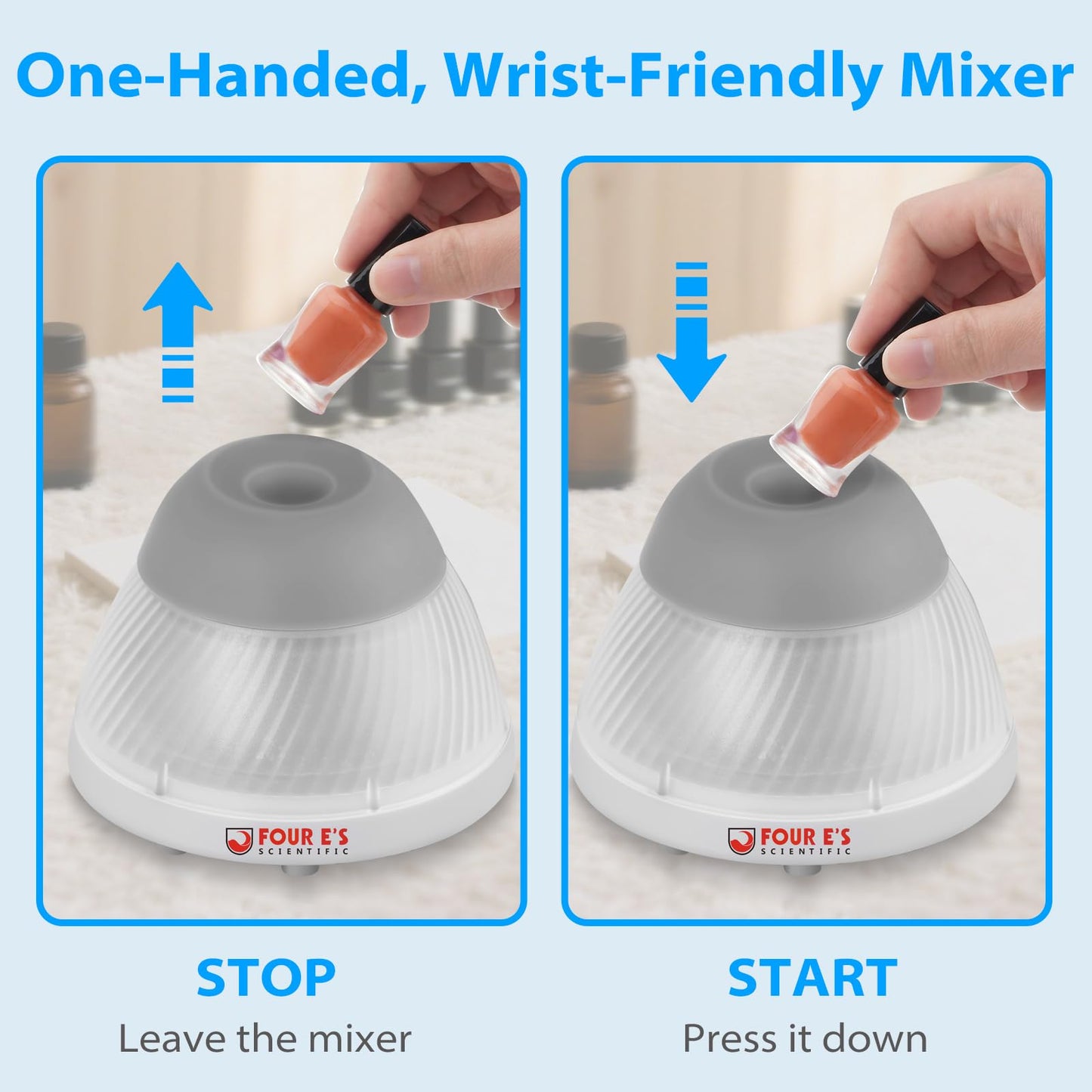 FOUR E'S SCIENTIFIC 5000 RPM Vortex Mixer Paint Shaker, Fast Mixing Touch Mode for Miniature Paint, Lash Extensions Adhesive, Nail Polish