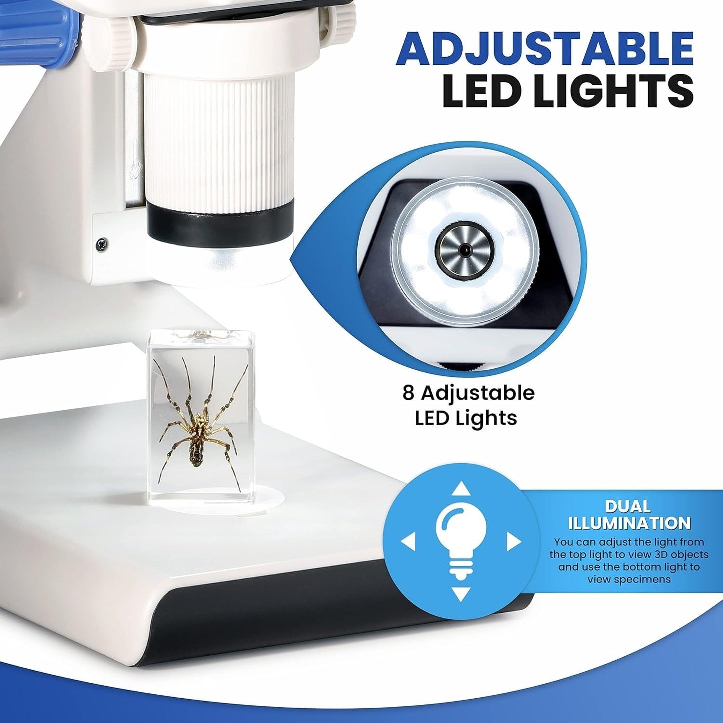 AmScope - 4.3 inch Premium 1080P HD Portable LCD Digital Color Microscope with Dual-LED Illumination - DM140