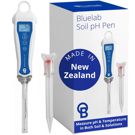 Bluelab PENSOILPH Soil pH Pen, Digital Meter and Water Test Kit, Also Used for Coco and Rockwool with Easy Calibration for Hydroponic System and Indoor Plant Grow, Clear