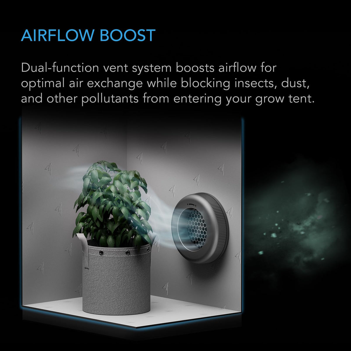 AC Infinity Light-Blocking Grow Tent Duct Vents, Multiple Sizes
