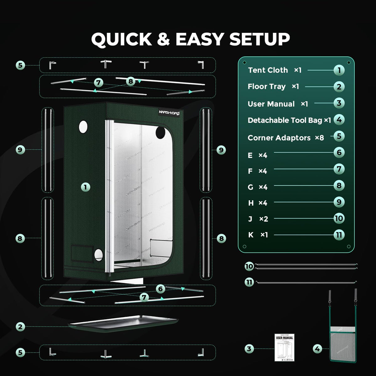 MARS HYDRO Grow Tents, Multiple Sizes