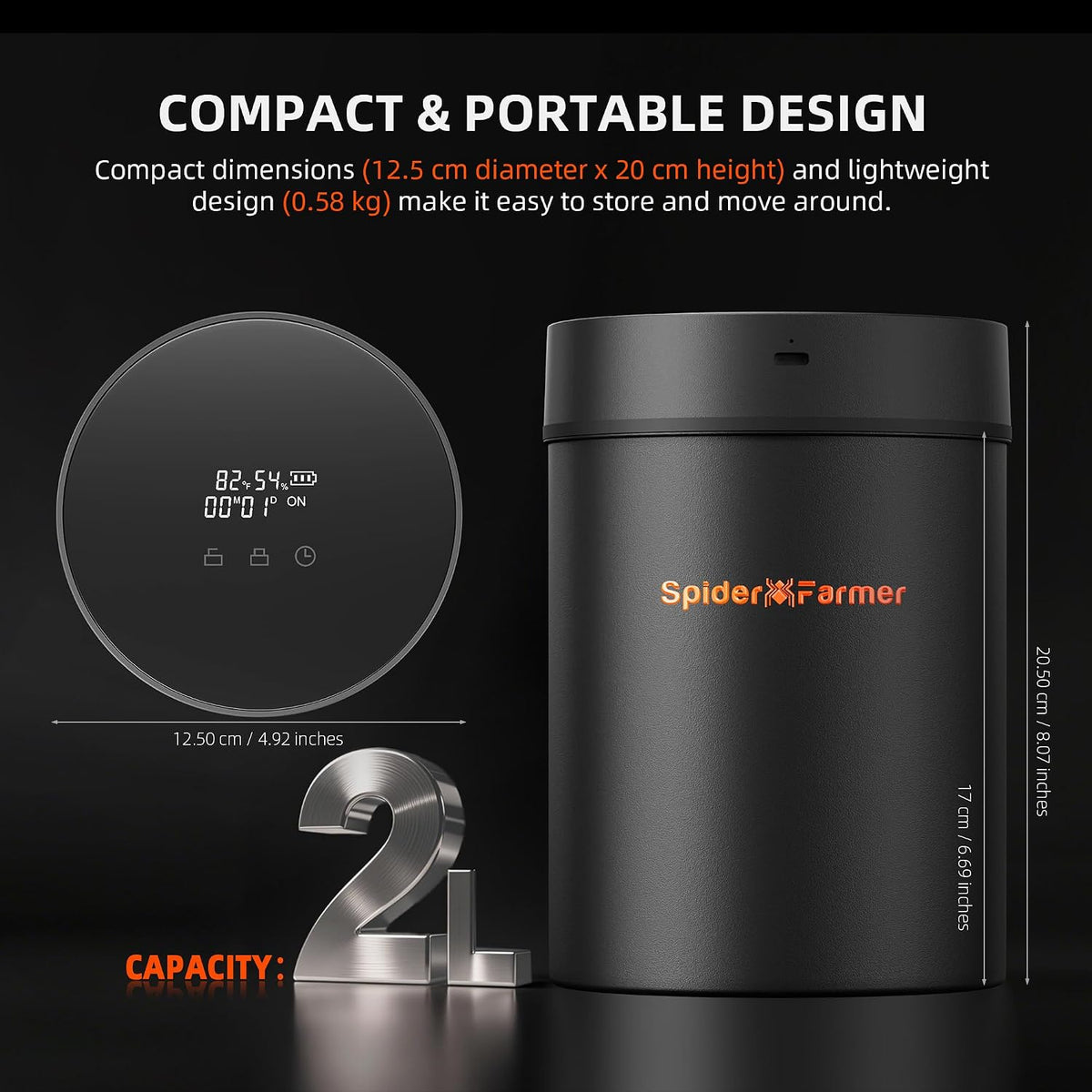 Spider Farmer Smart Curing Jar 2L Vacuum Container for Fresh Storage
