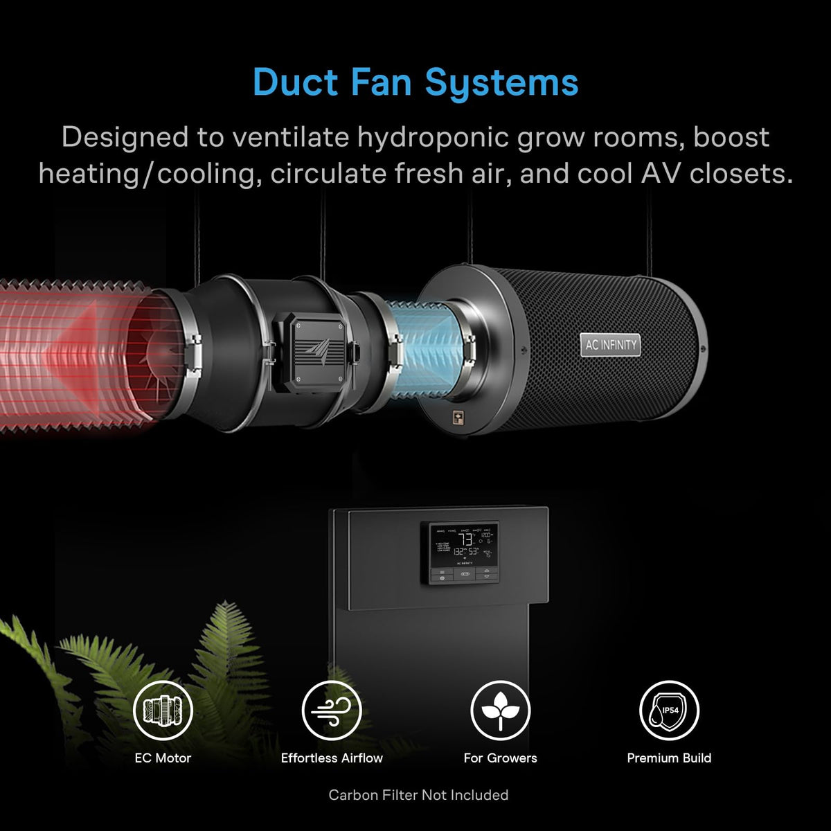 AC Infinity Inline Duct Fans with Controller Options