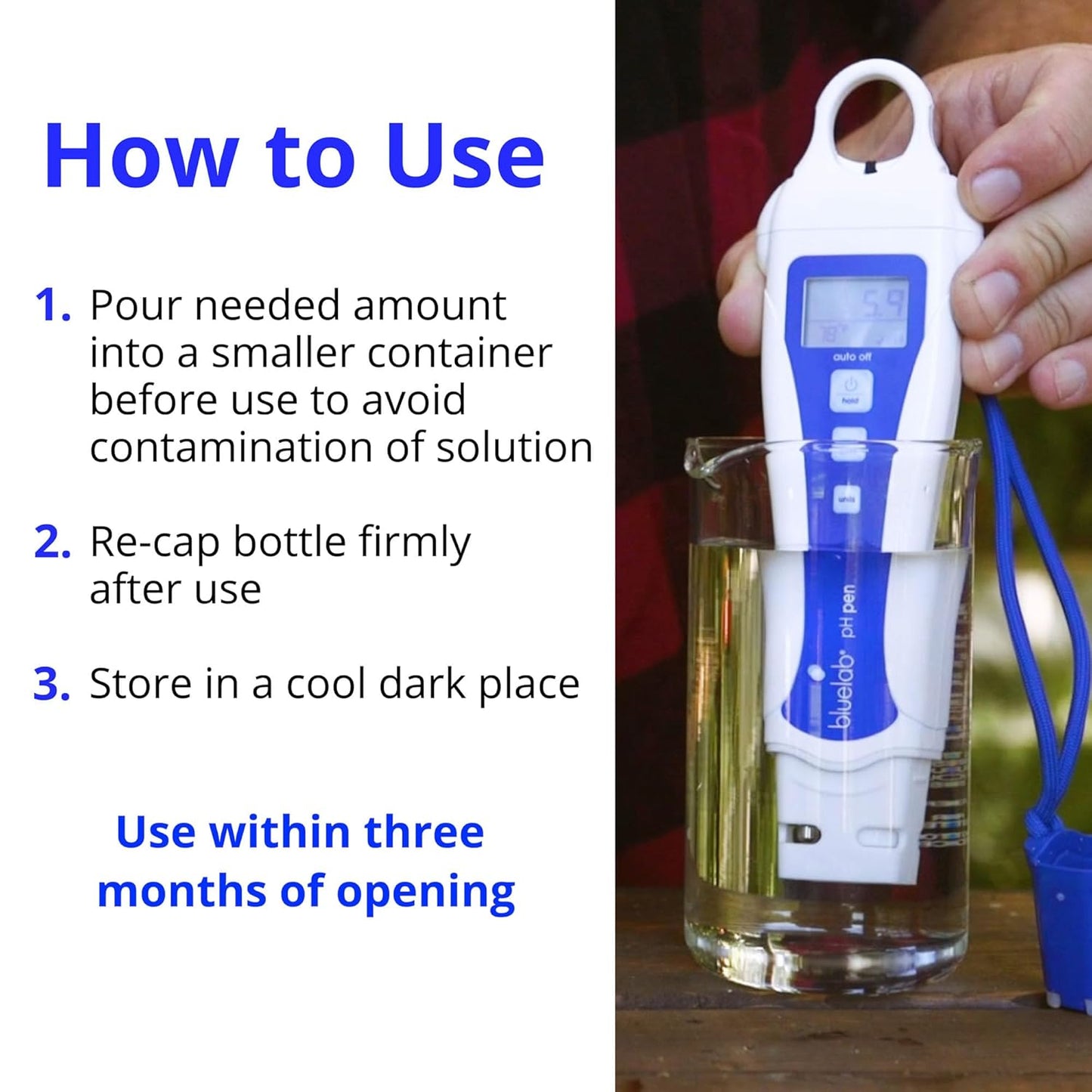 Bluelab Calibration Solution pH 4.0, 7.0 and 2.77 EC Conductivity Solution, 500 ml Each