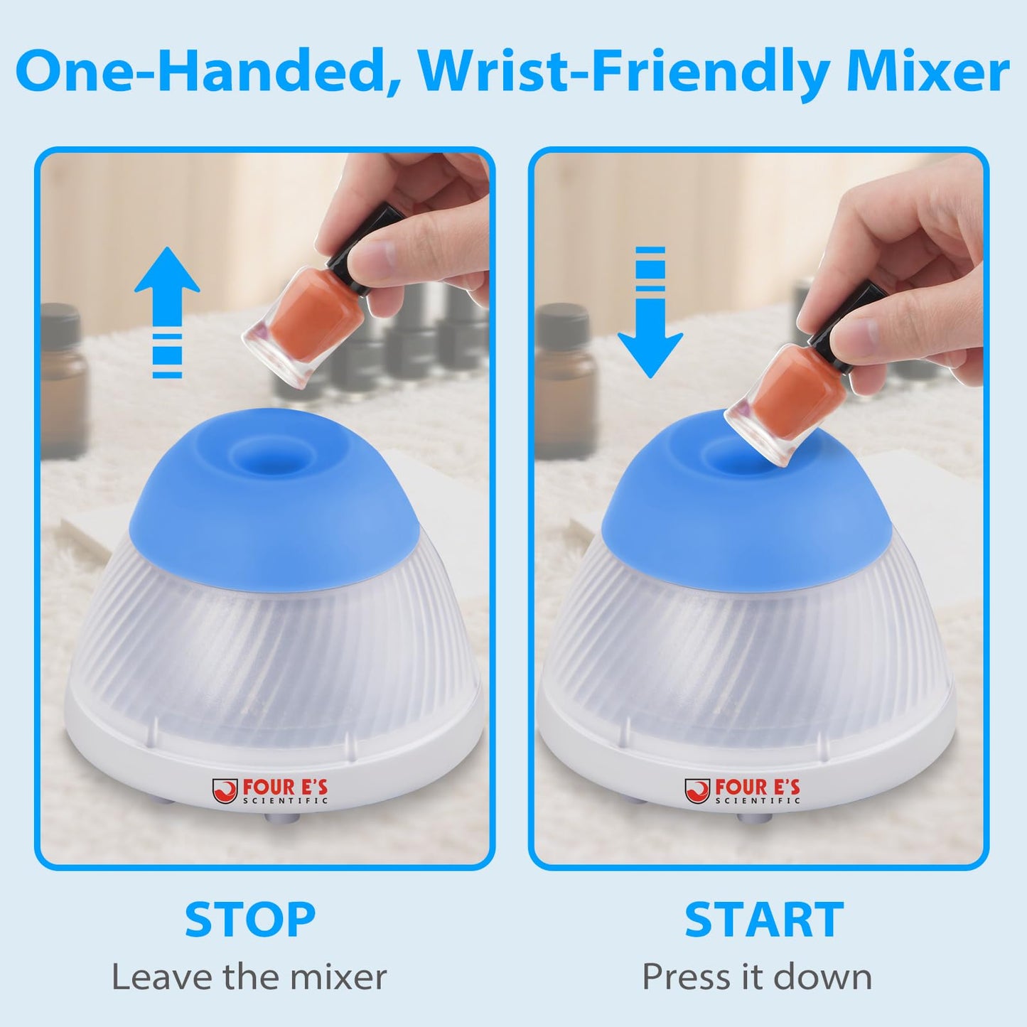 FOUR E'S SCIENTIFIC 5000 RPM Vortex Mixer Paint Shaker, Fast Mixing Touch Mode for Miniature Paint, Lash Extensions Adhesive, Nail Polish