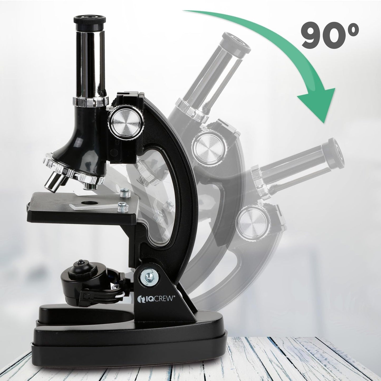 AmScope 120X-1200X 52-pcs Beginner Microscope STEM Kit with Metal Body Microscope, Plastic Slides, LED Light and Carrying Box (M30-ABS-KT2-W),White