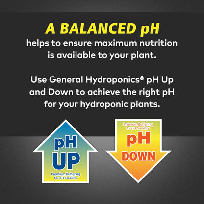 General Hydroponics pH Adjusters, Up and Down Options