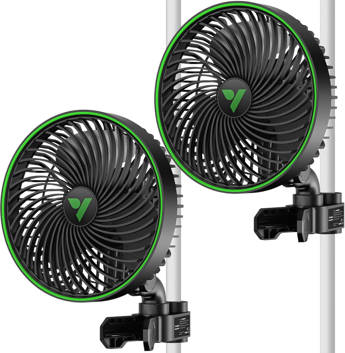 VIVOSUN AeroWave E6 Gen2 Grow Tent Oscillating Clip Fan, 6 in Fan, 2-Pack