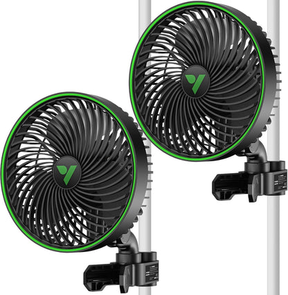 VIVOSUN AeroWave E6 Gen2 Grow Tent Oscillating Clip Fan, 6 in Fan, 2-Pack