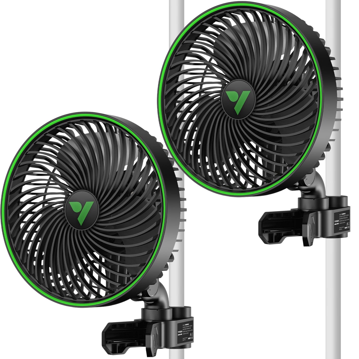VIVOSUN AeroWave E6 Gen2, Grow Tent Clip Fan 6”, EC Motor, Smart Control, Powerful Oscillating Fan, Local Timer, Weatherproof IP54, for Hydroponics Circulation Cooling, Black