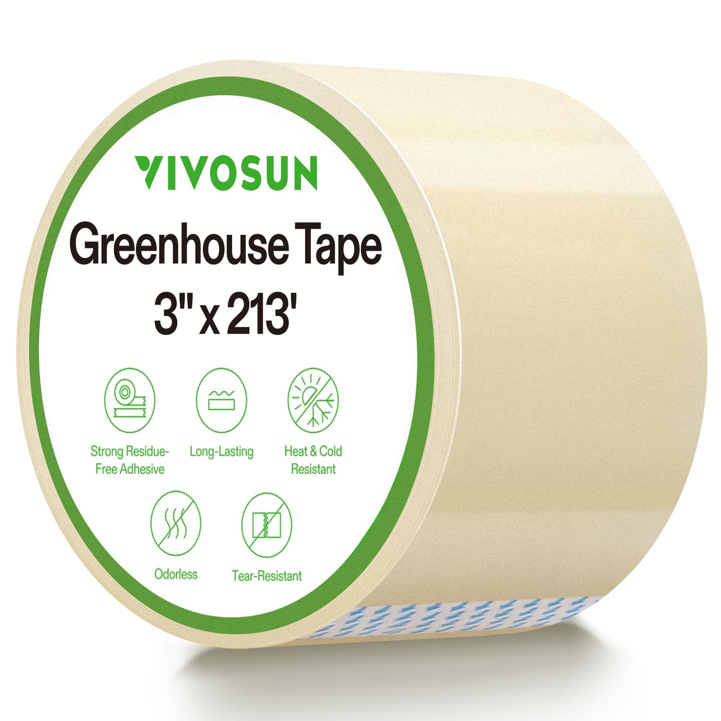 VIVOSUN Greenhouse Repair Tape, 6.3 mil 3" x 108' Weatherproof Clear Poly Patch Tape, Heavy Duty Greenhouse Sheeting Coverings Film Tape for Plastic Sheeting and Tents