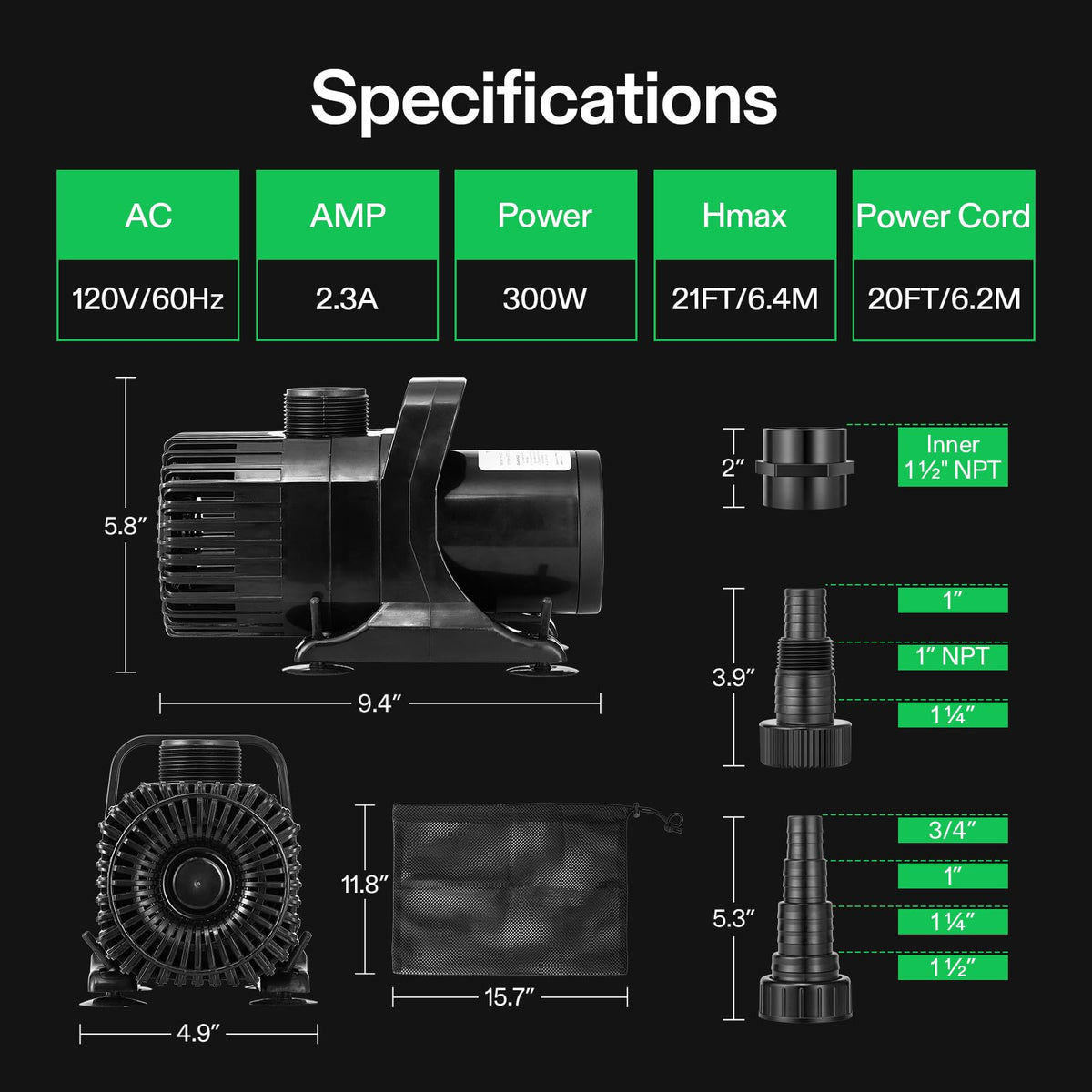 VIVOSUN Submersible Water Pumps, Multiple Flow Options