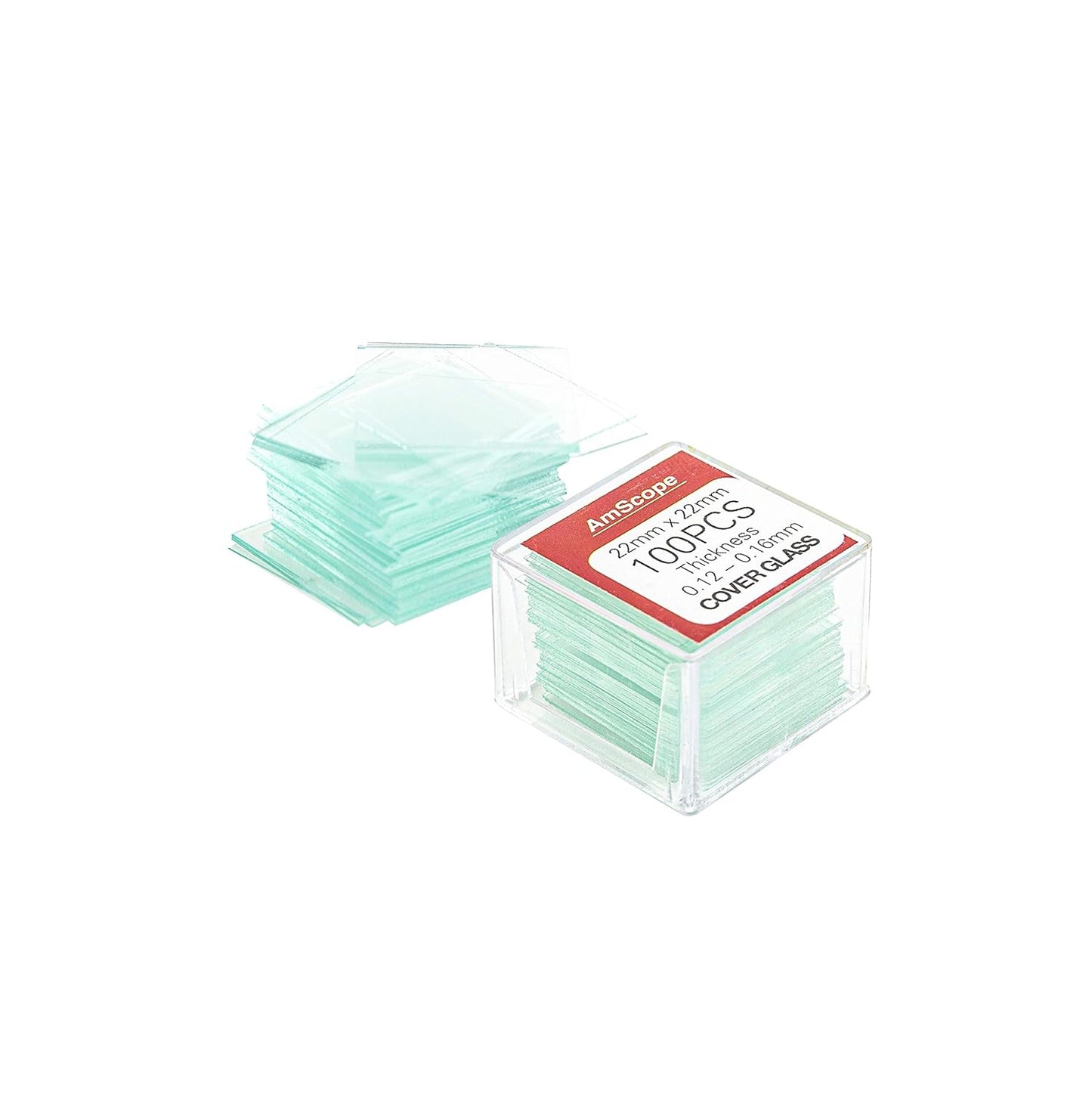 AmScope 72 Pre-Cleaned Blank Microscope Slides and 100 22x22mm Square Cover Glass