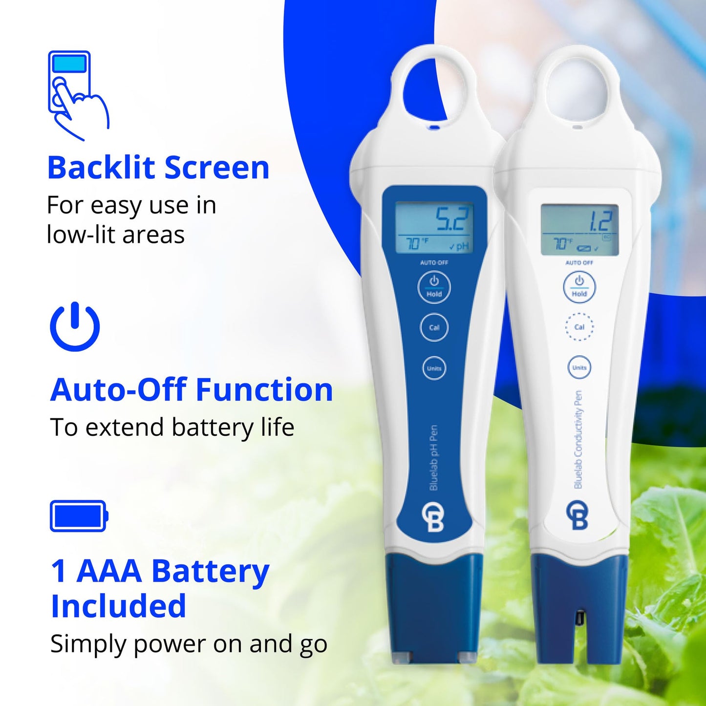 Bluelab PENSTP pH and Conductivity Starter Pack - Precision Nutrient Solution Management Kit with Temperature Measurement, Waterproof Pens, and Probe Care Kit