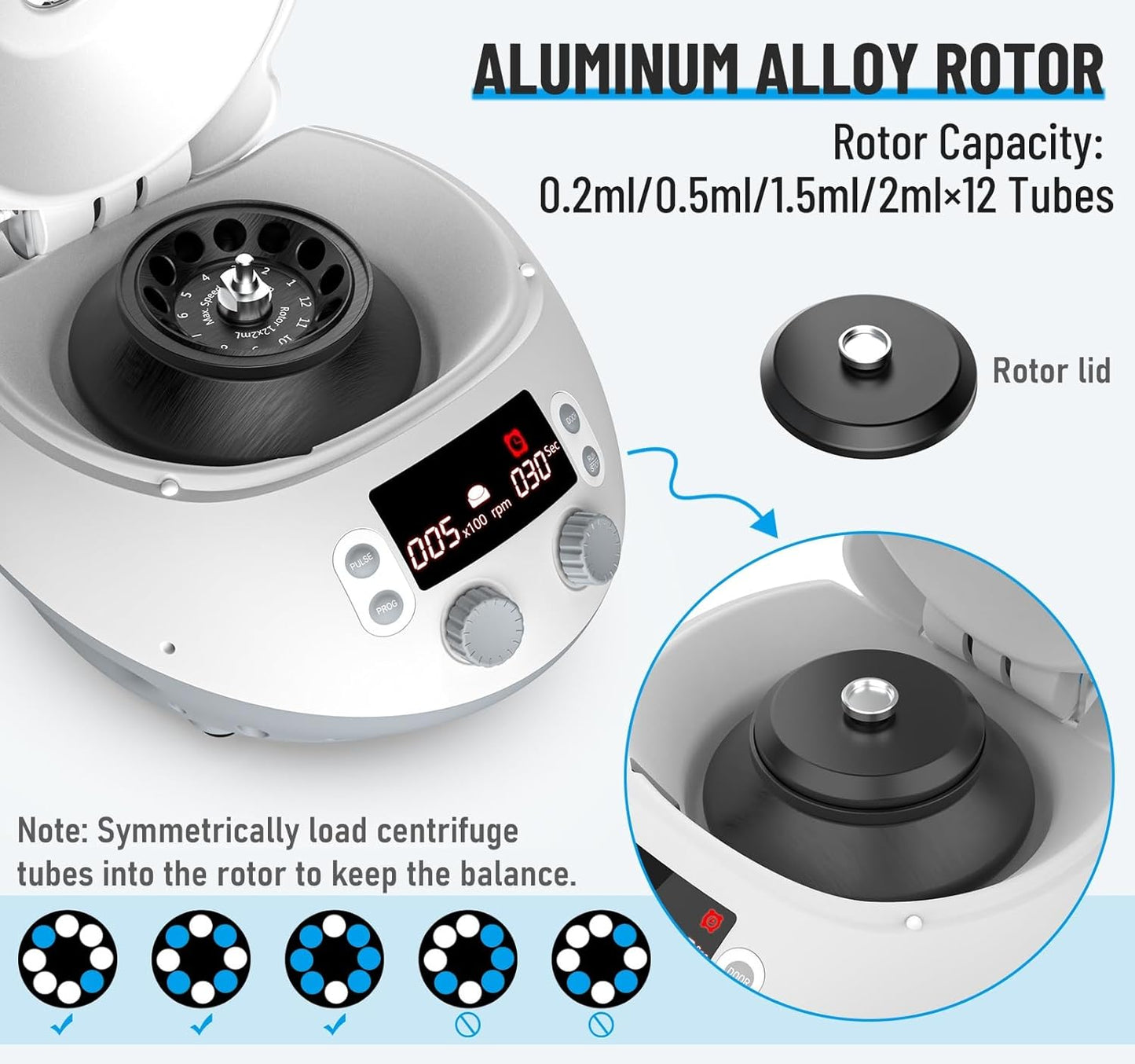 FOUR E'S SCIENTIFIC 500-15000 RPM Lab Benchtop Centrifuge, Model CF0201002
