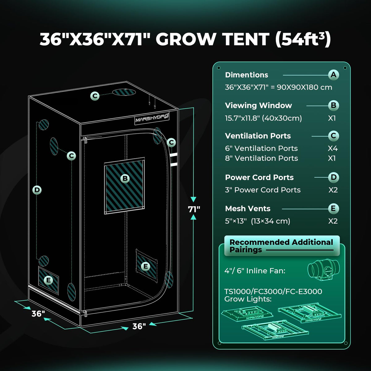 MARS HYDRO Grow Tents, Multiple Sizes