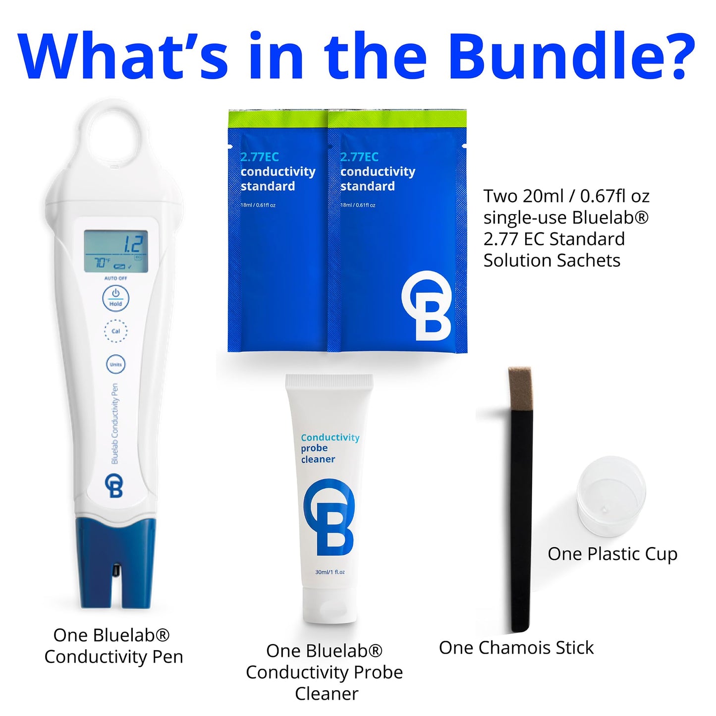 Bluelab PENCON Conductivity Pen and Digital TDS Meter, Water Tester for Temperature and Nutrient (CF, EC, PPM 500, PPM 700), TDS Testing Kit for Hydroponic System and Indoor Plant Grow